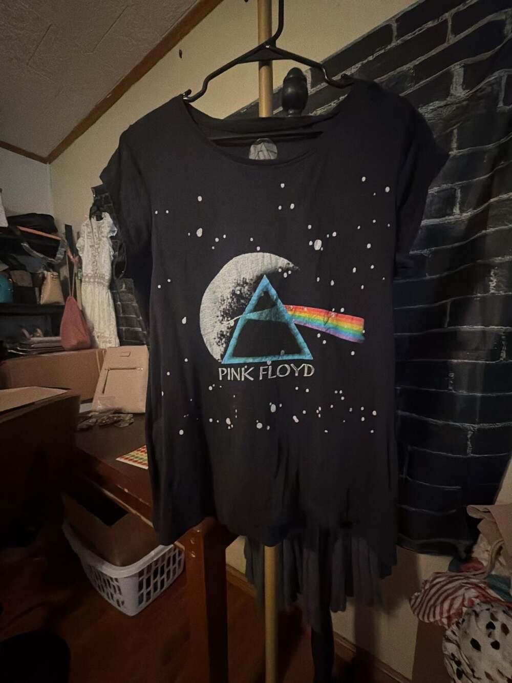 Pink Floyd Dark Side Of The Moon Prism & Moon Graphic T-Shirt Black Size M